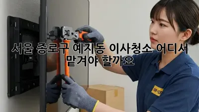 서울 종로구 예지동 이사청소, 어디서 맡겨야 할까요?