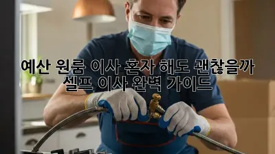 예산 원룸 이사, 혼자 해도 괜찮을까? 셀프 이사 완벽 가이드